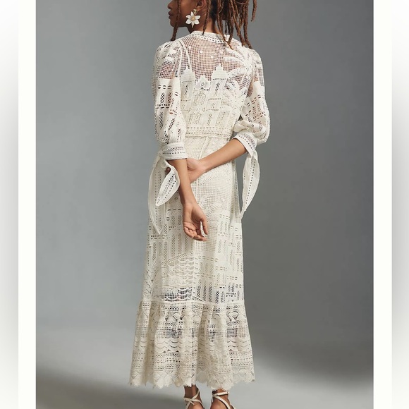 Farm Rio Morada Boa Guipire Off-White Dress - Picture 4 of 8